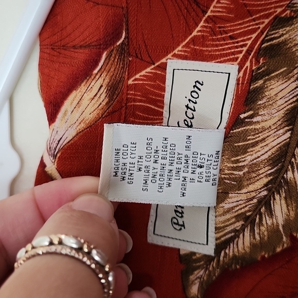 Paradise Collection Cezani 100% silk birds of paradise men's XL button up shirt - Picture 5 of 7